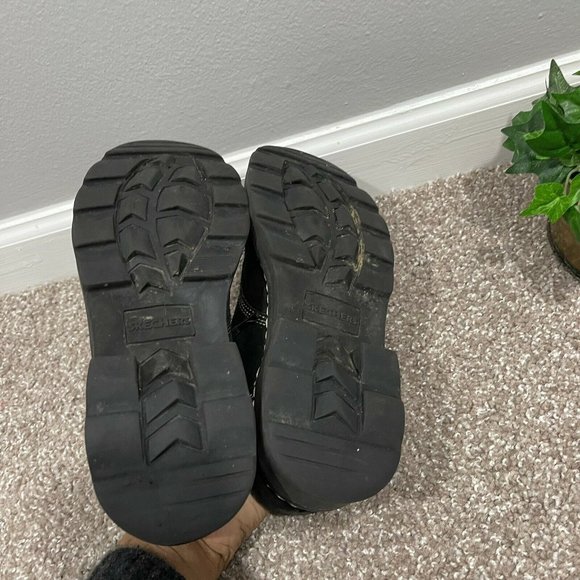 90’s Vintage Skechers Womens Chunky Platform Black Leather Y2K Shoes Size 9 - Picture 7 of 9
